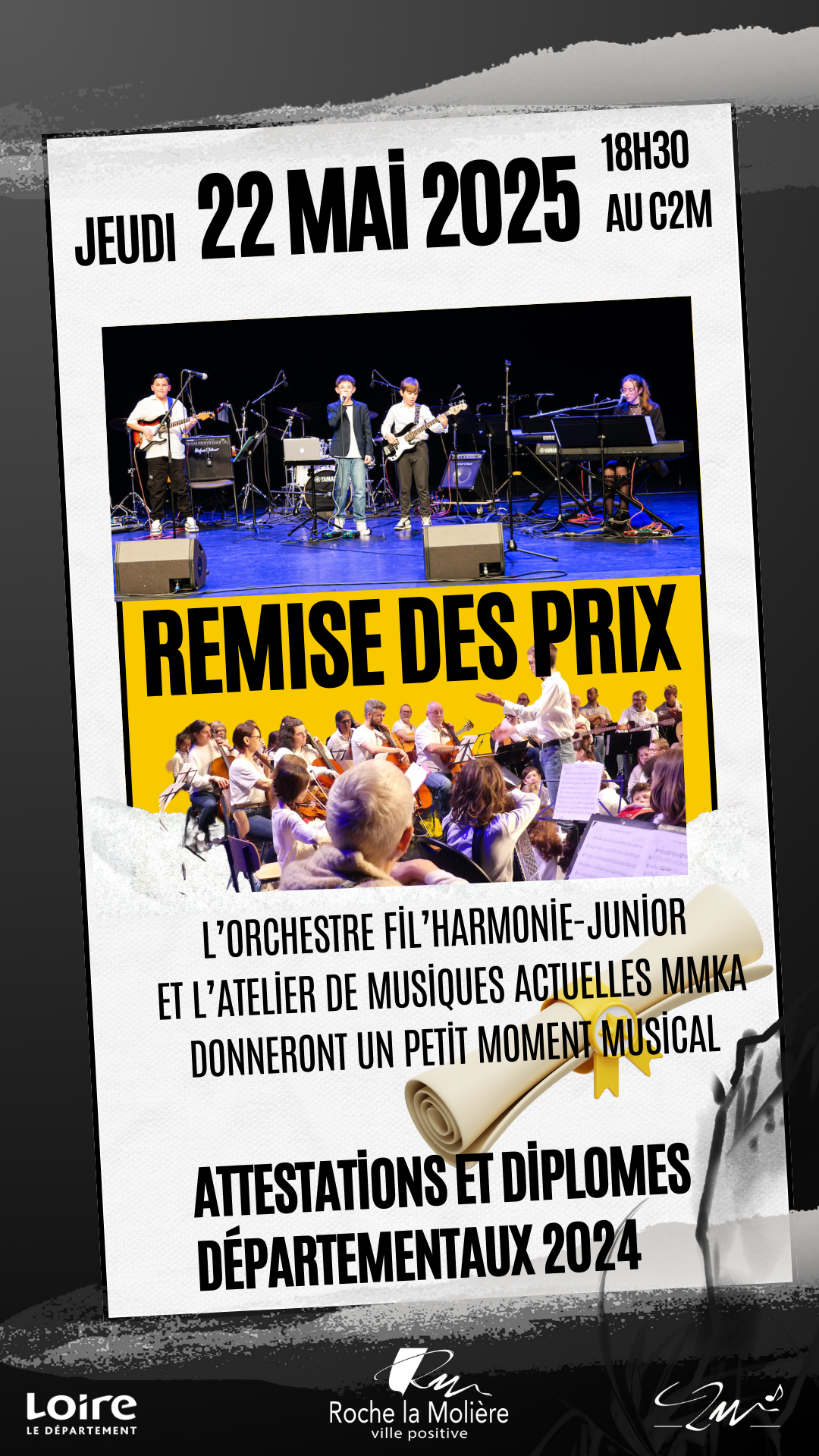 Black and yellow retro concert instagram story