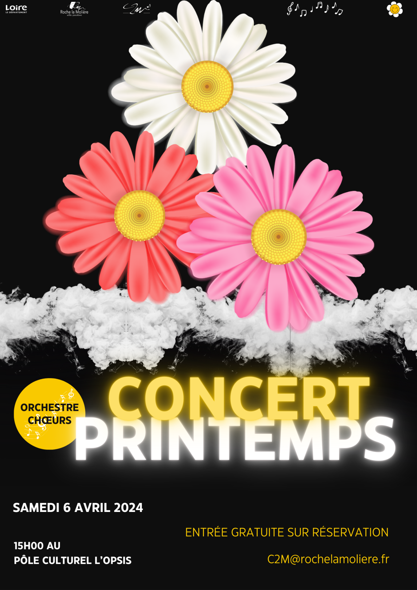 Blue and yellow modern music concert poster